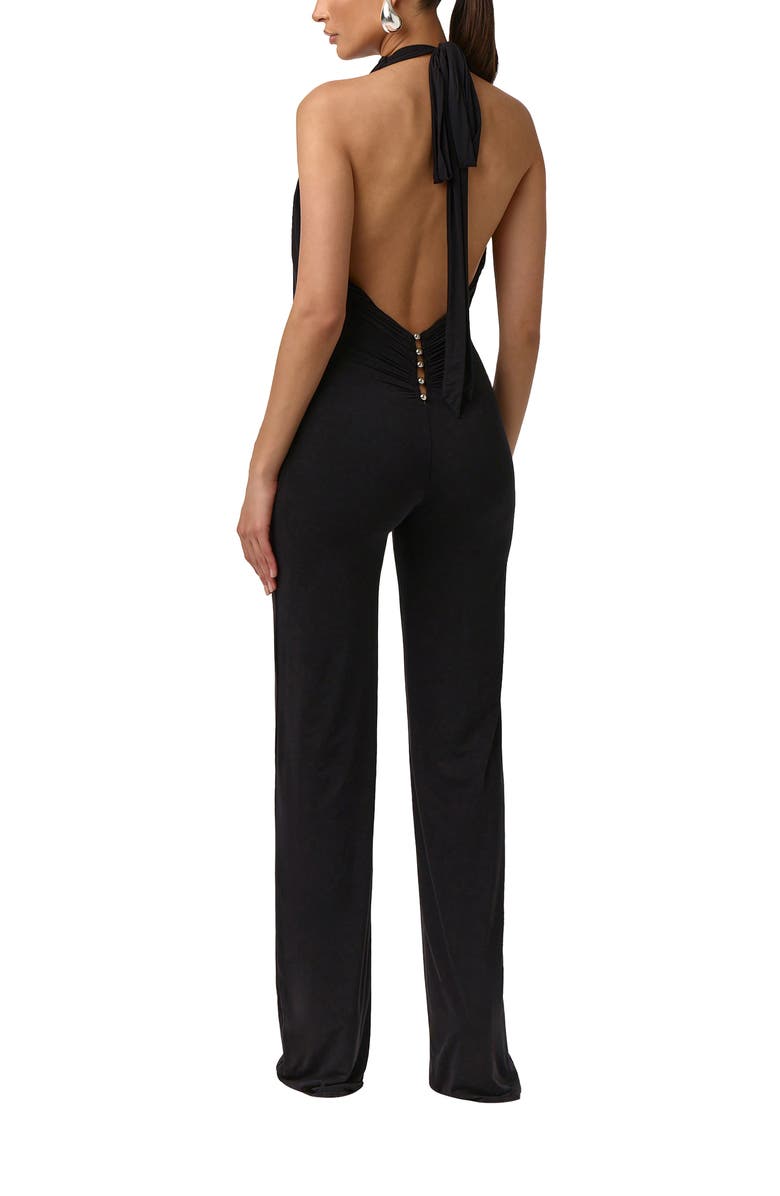 Naked Wardrobe Naked Halter Jumpsuit, Alternate, color, Black