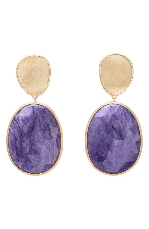 Lunaria Charoite Drop Earrings