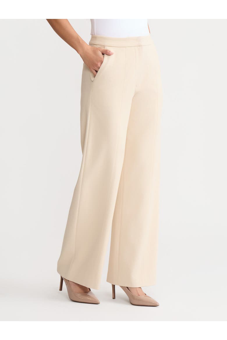 Naomi Wide Leg LuxeStretch Ponte Pant, Alternate, color, Biscotti