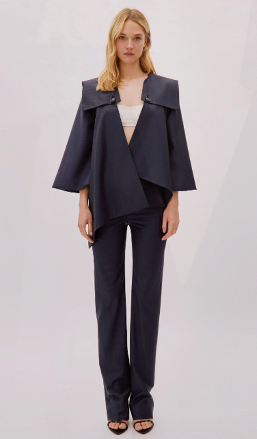 Labeca London Wool Double Breasted Jacket In Blue