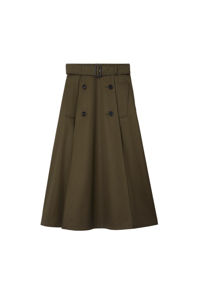Gabardine Trench Midi Skirt, Alternate, color, JUNIPER