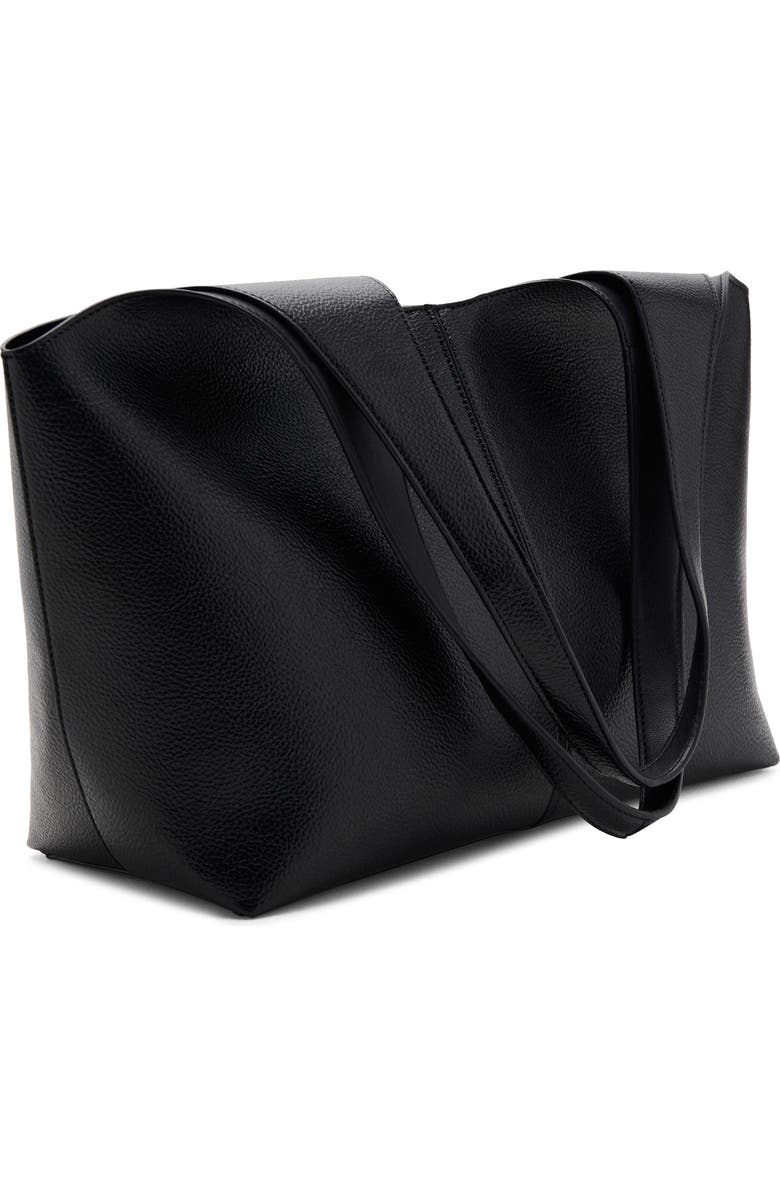 MANGO Large Faux Leather Shopper Tote, Alternate, color,