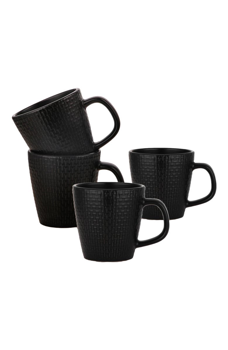 Stone Lain Olivia Stoneware 4-Piece Mug Set, Alternate, color, Black
