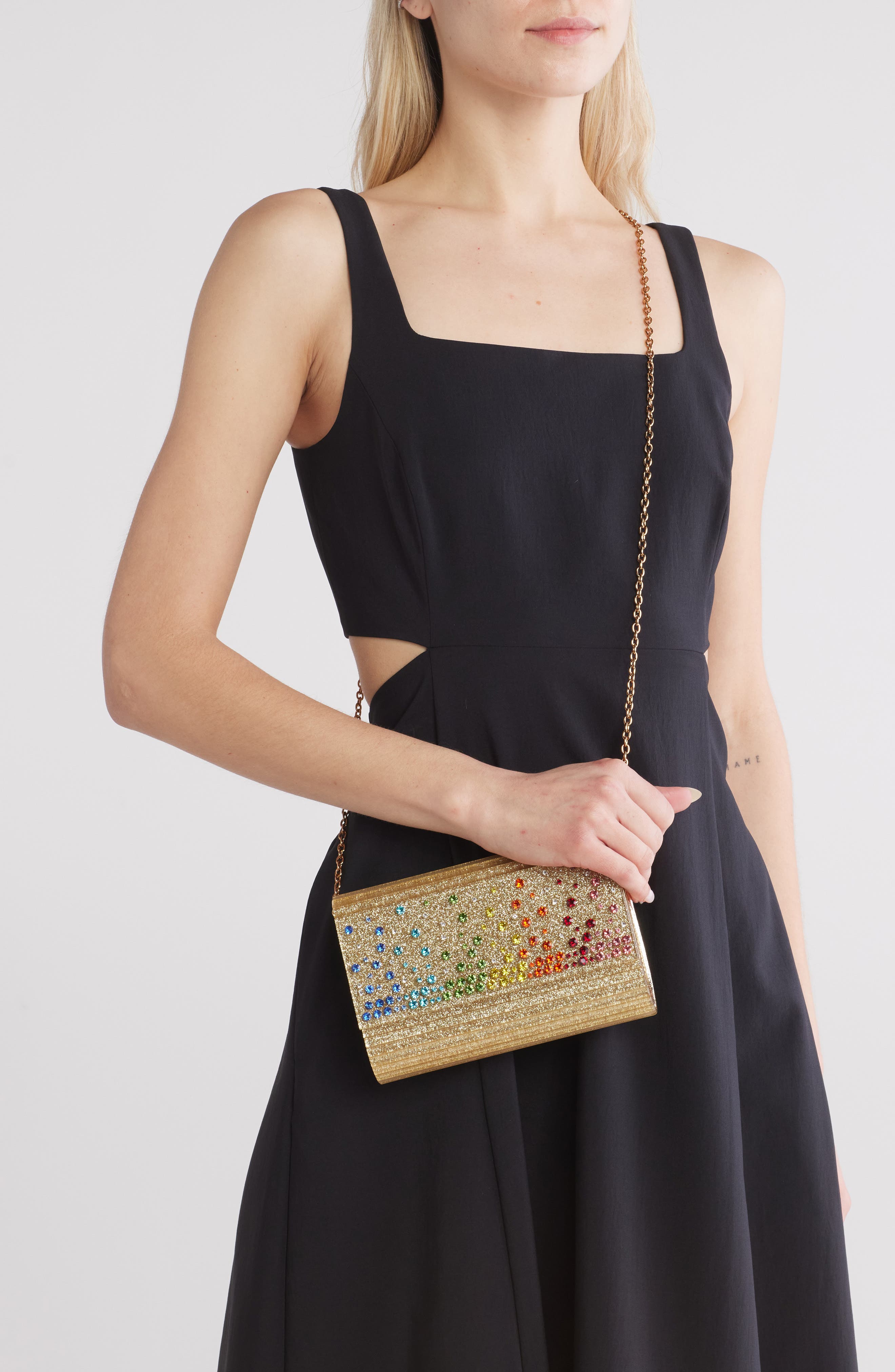 Kurt Geiger London Party Glitter Envelope Clutch, Alternate, color, 