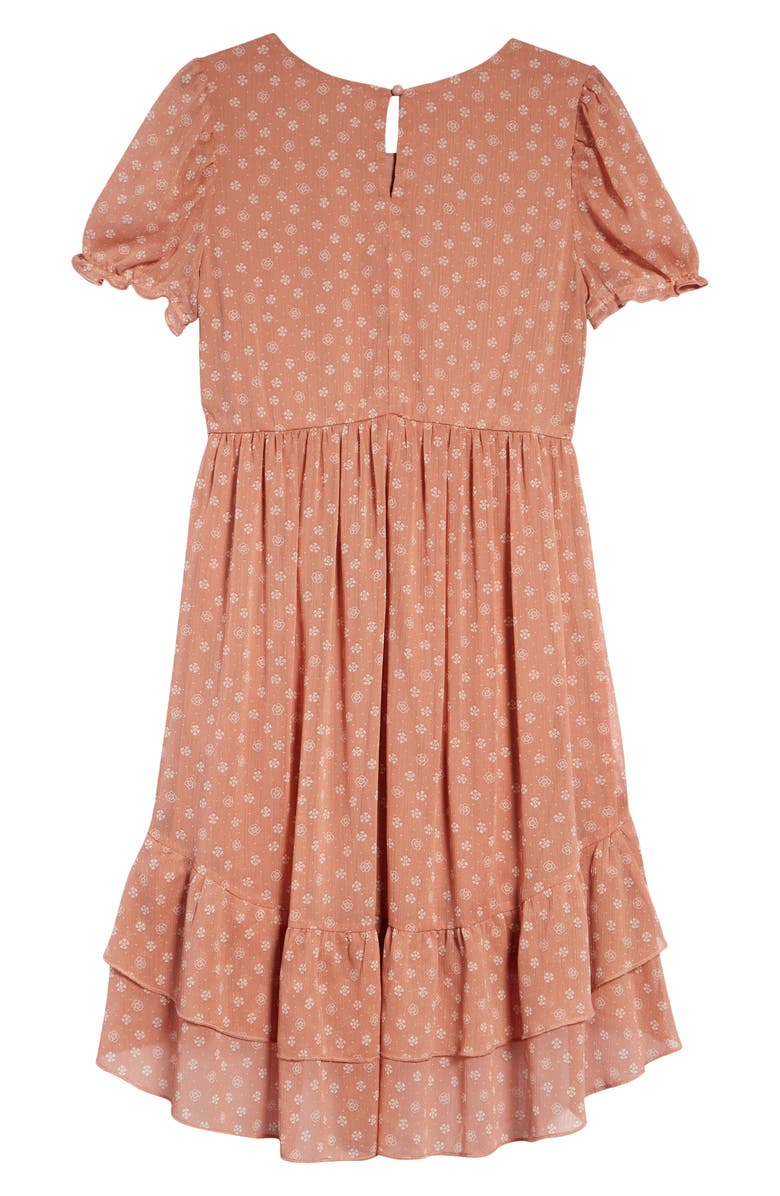 LOVE, NICKIE LEW Kids' Floral Tiered Dress & Necklace Set, Alternate, color, 