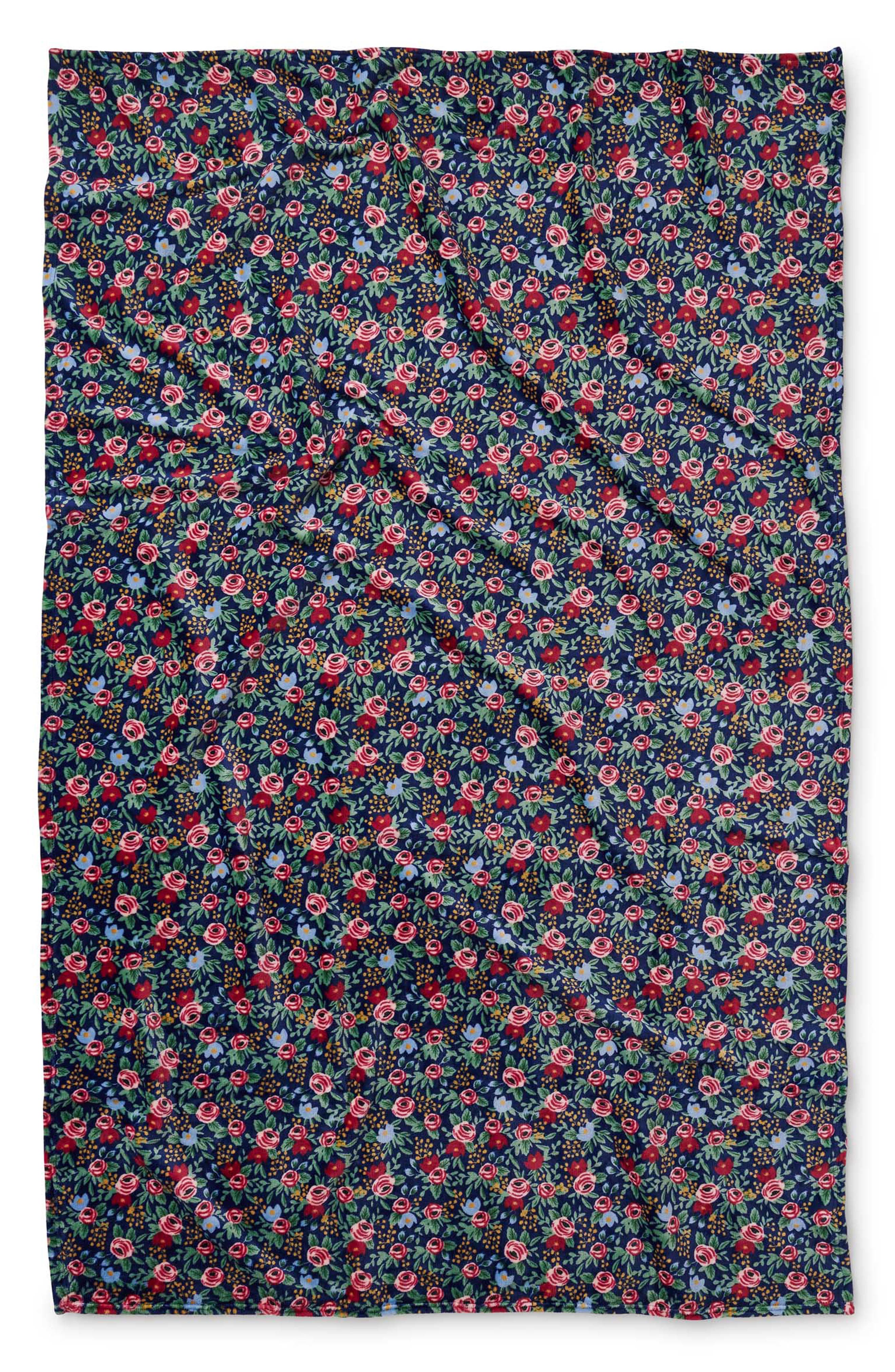 Rifle Paper Co. Rose Reversible Fleece Throw Blanket