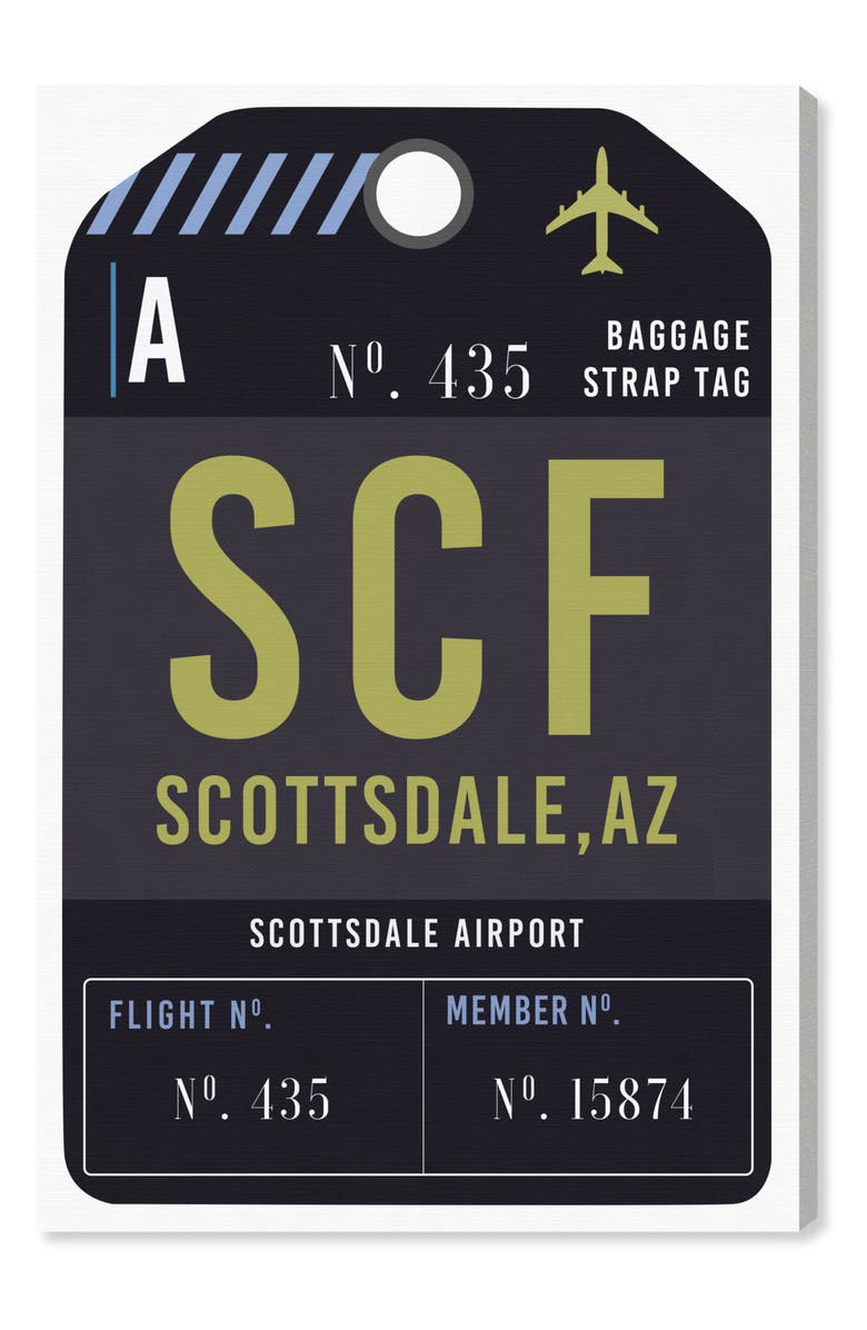 Oliver Gal Scottsdale Luggage Tag Wall Art, Main, color,