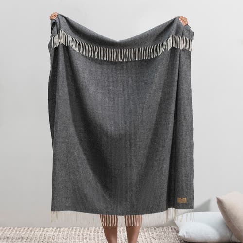 Lands Downunder Pinstripe Cashmere Throw In Gray