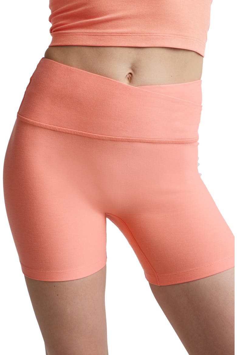 Space Dye Leisure Bike Shorts, Alternate, color, DREAMSICLE HEATHER