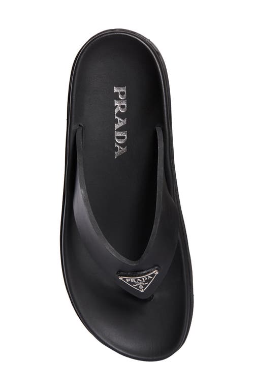 Shop Prada Lug Sole Flip Flop In Nero