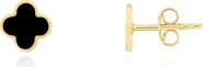 The Lovery Fine Jewelry Mini Onyx Clover Stud Earrings