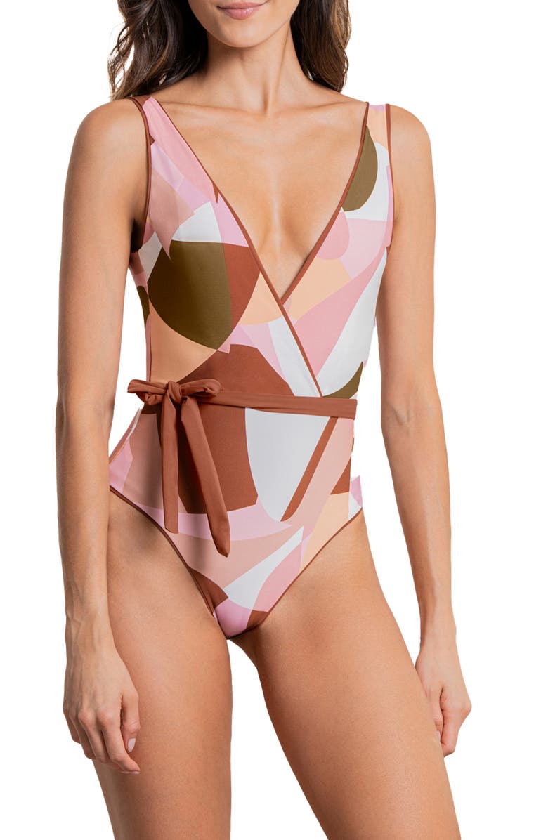 Maaji Bluejay Serenne Wrap One-Piece Swimsuit, Alternate, color, 