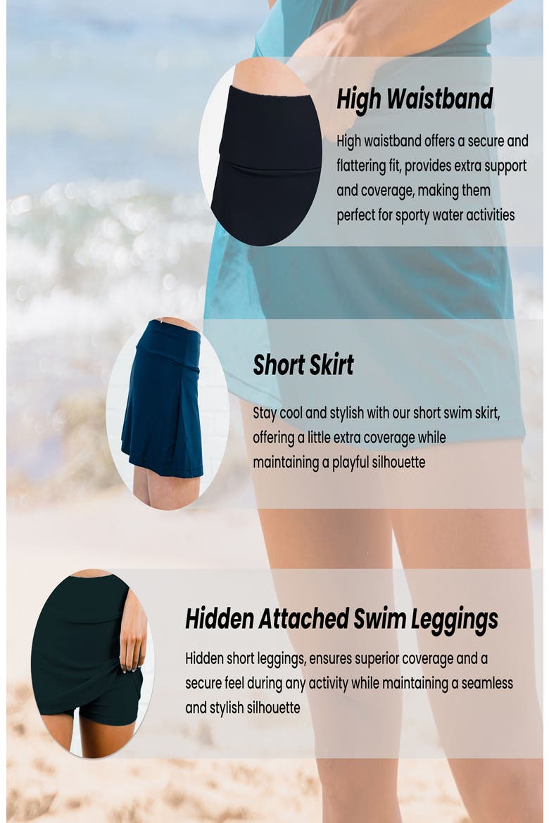 Short Swim Skort With Shorts, Alternate, color, Purple Haze