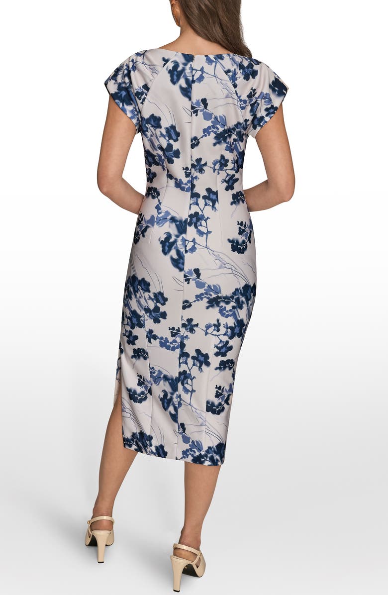 Donna Karan New York Floral Sheath Midi Dress, Alternate, color, Tempest Multi