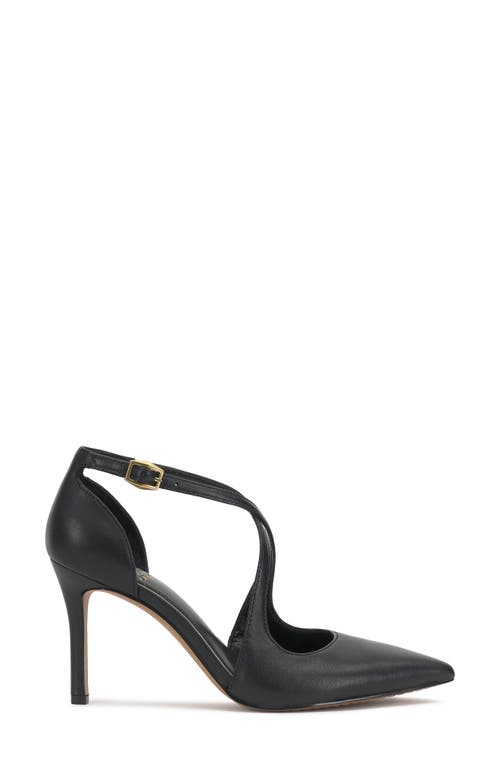 Vince Camuto Noreta Ankle Strap Pointed Toe Pump In Black