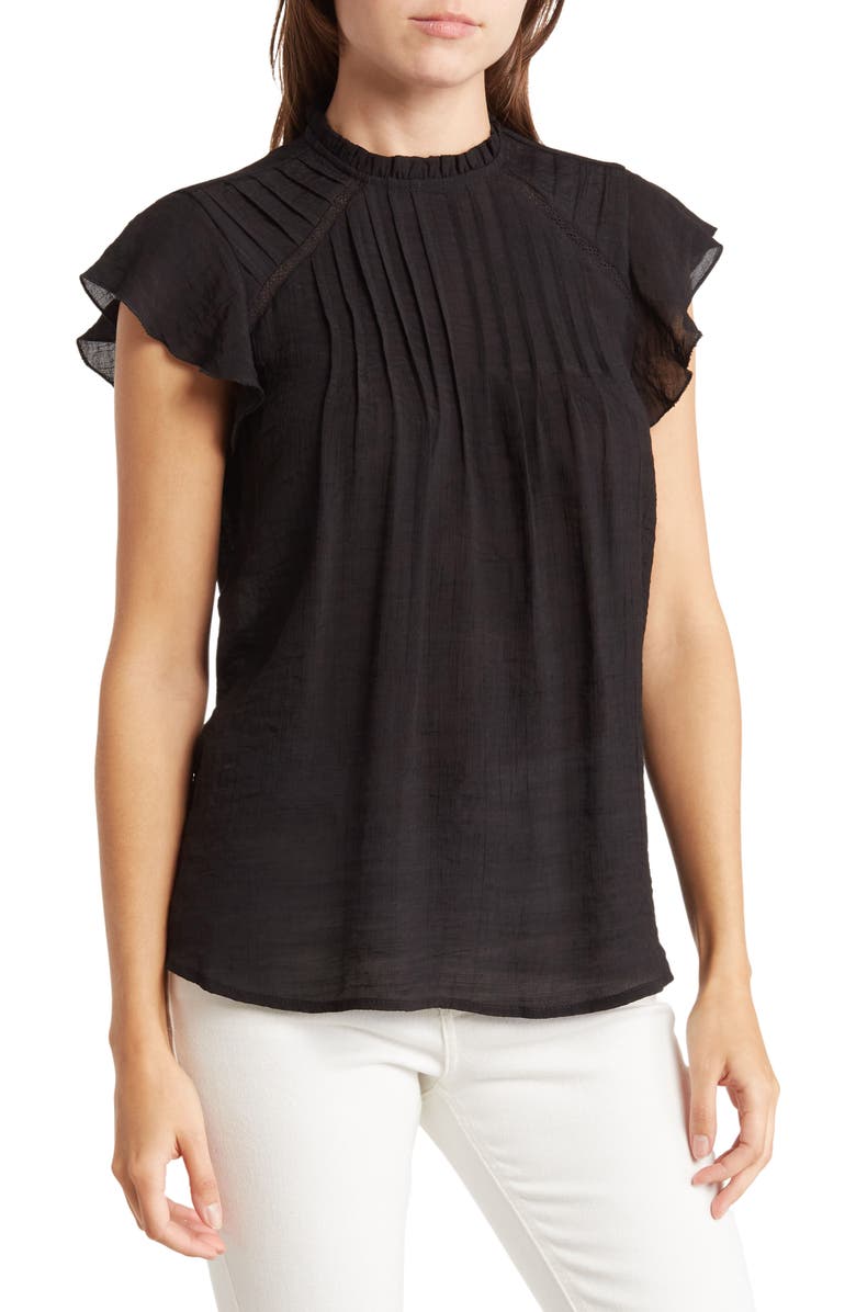 Nanette Lepore Pintuck Cap Sleeve Blouse, Main, color,