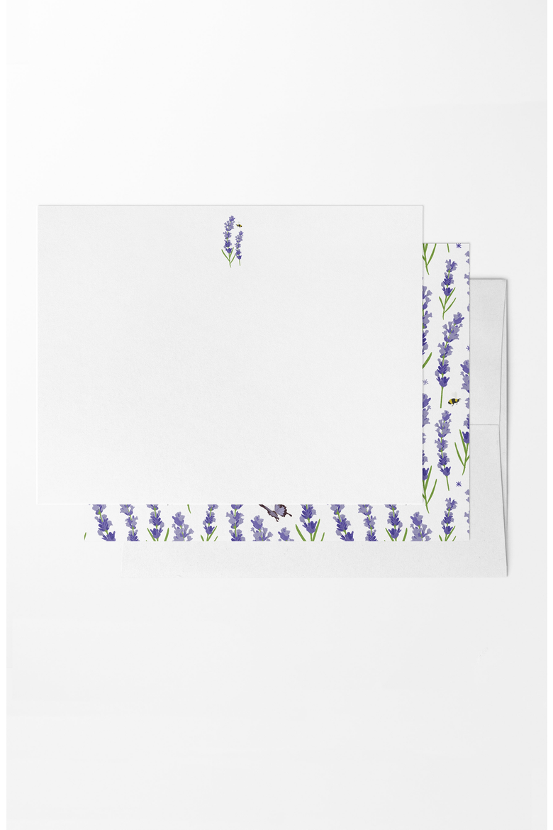8 Boxed Lavender Notecards Stationery, Main, color, Lavender