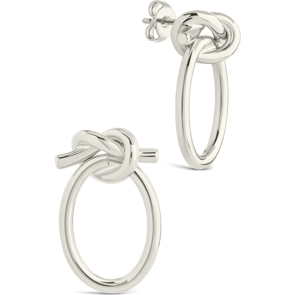 Sterling Forever April Knotted Hoop Earrings In Silver