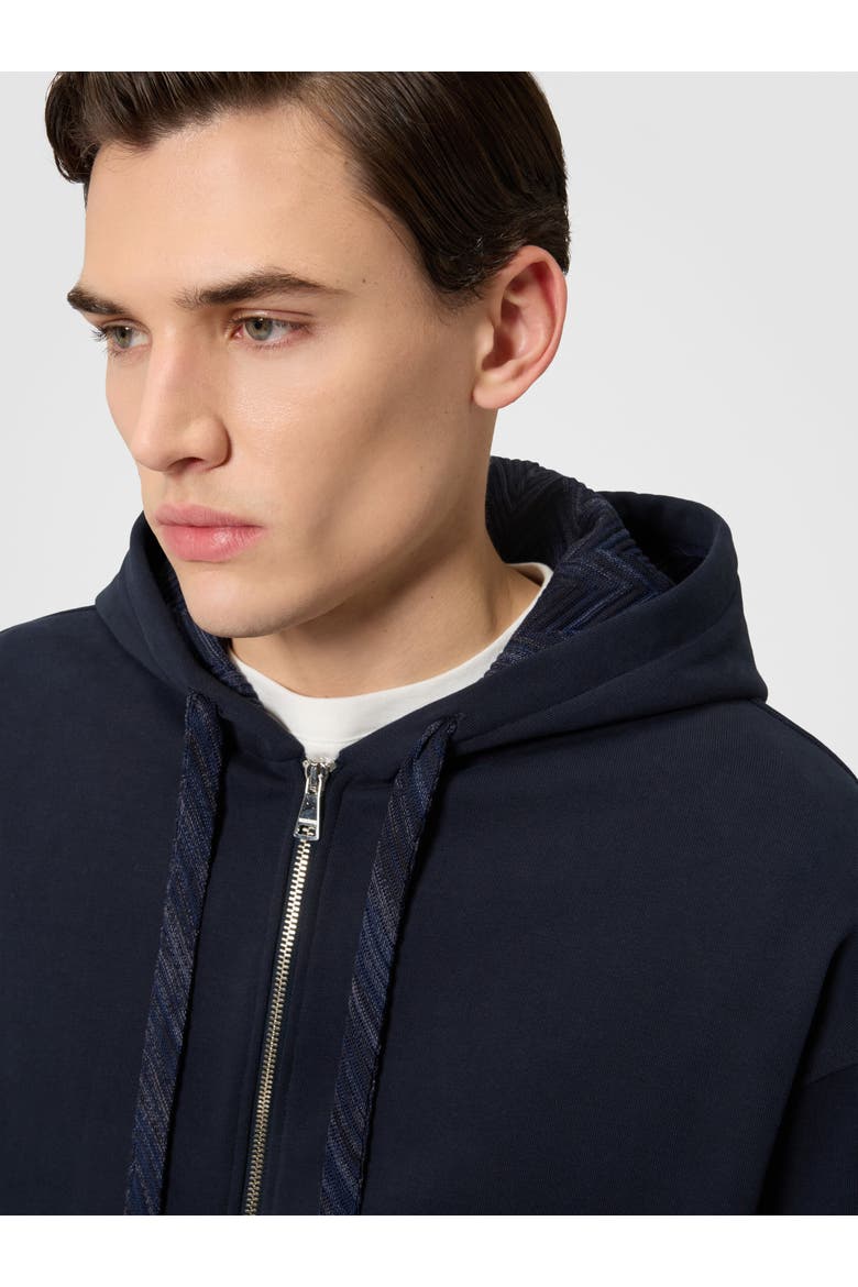 Cotton Zip-up Hoodie With Insert, Alternate, color, Blue