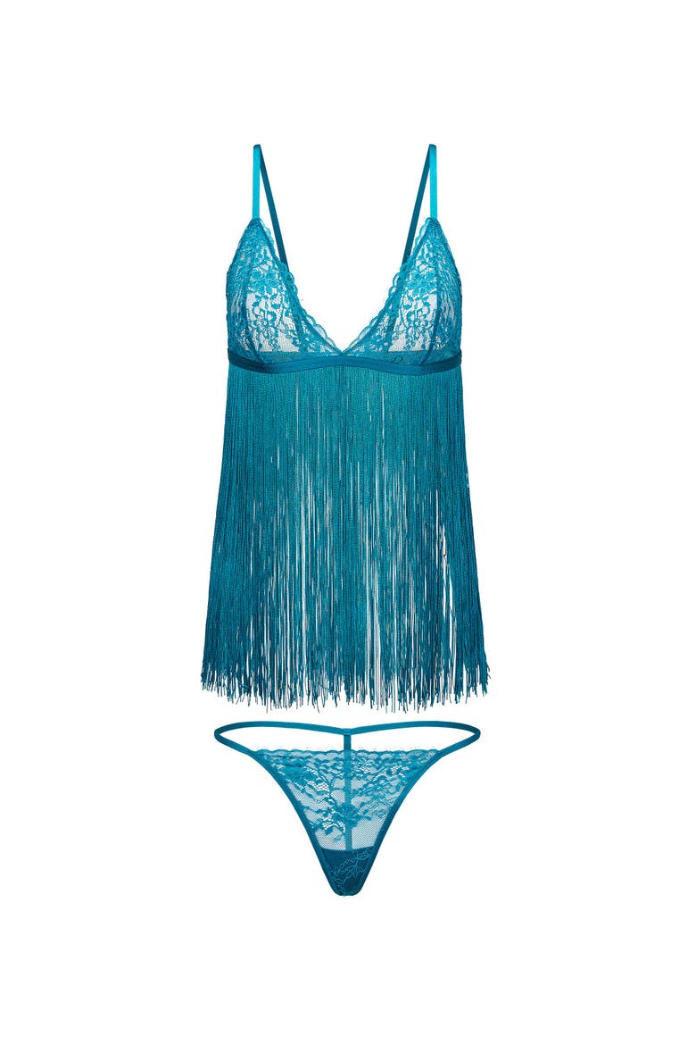 Charizma Babydoll & G-String Set Lingerie, Alternate, color, Dark blue
