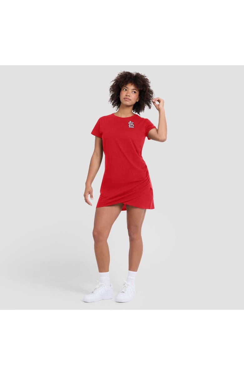 FANATICS Women's Fanatics Red St. Louis Cardinals Ruched Drape T-Shirt Dress, Alternate, color, Red