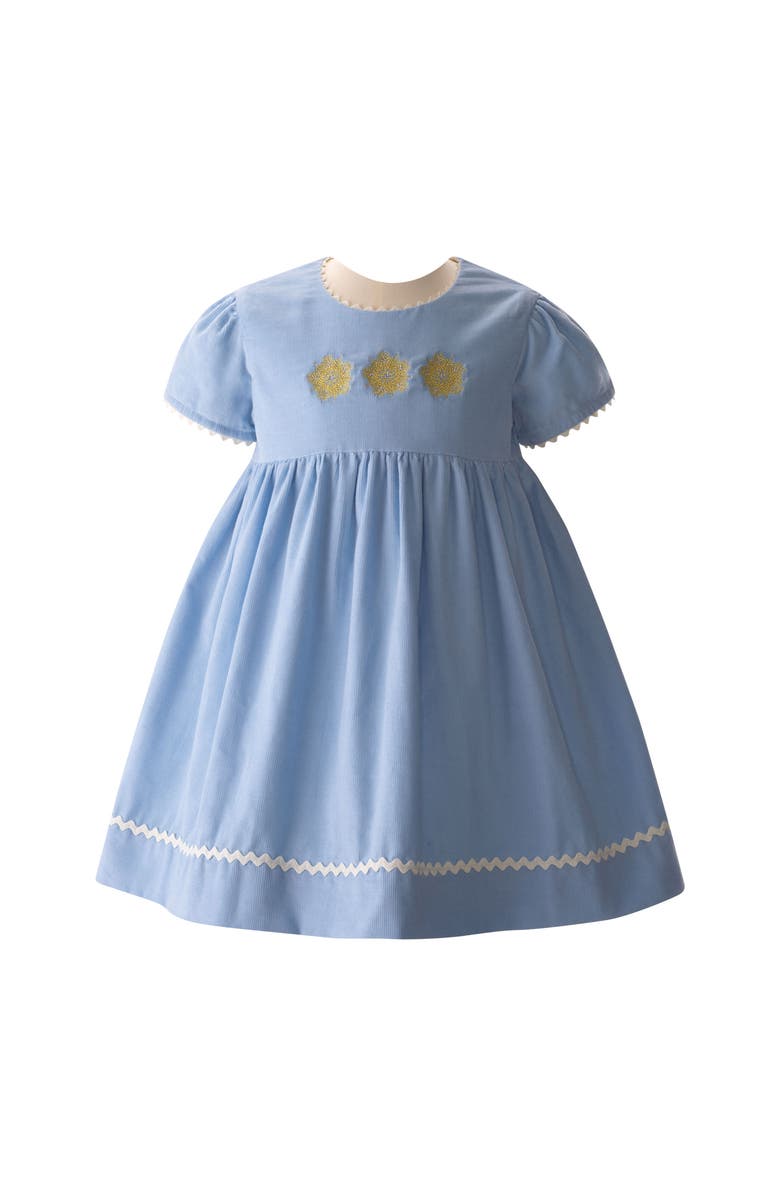 Rachel Riley Snowflake Embroidered Dress, Main, color, 