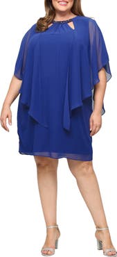SL FASHIONS Cutout Crystal Embellished Neck Shift Cocktail Dress