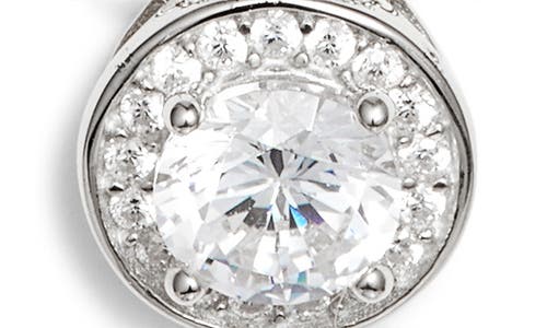 Nordstrom Cubic Zirconia Halo Pendant Necklace In Metallic