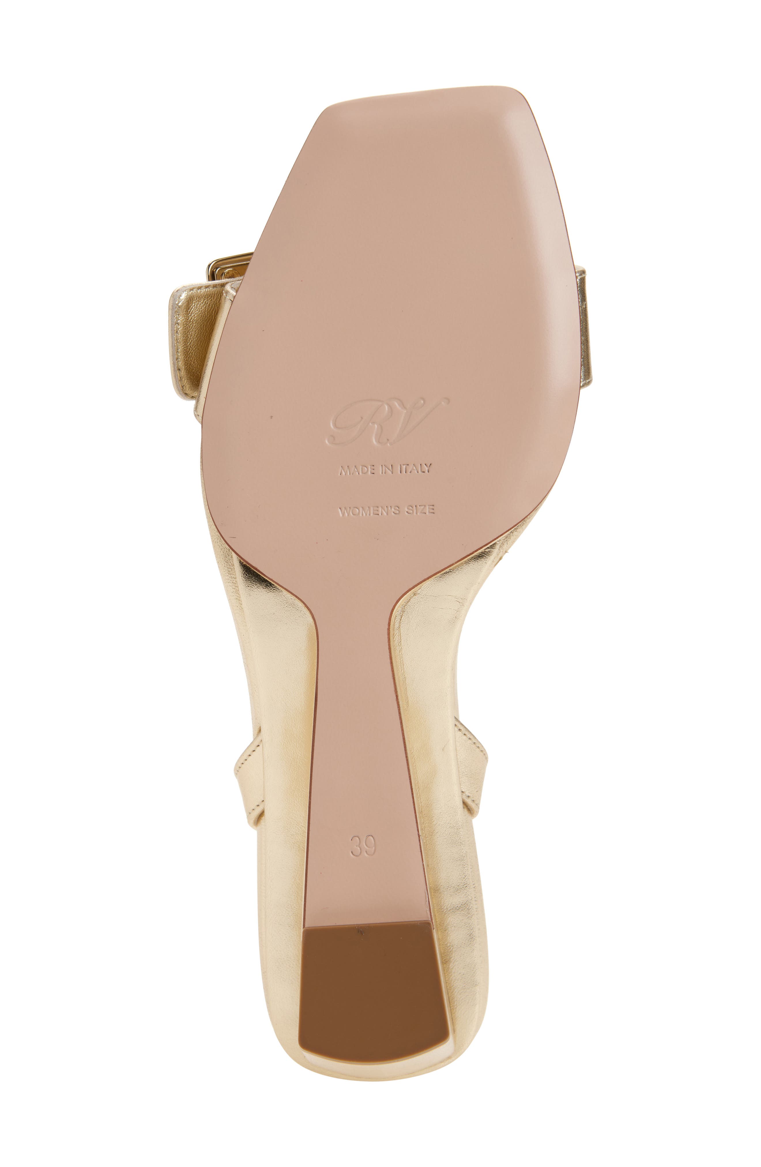 Roger Vivier Belle Vivier Metallic Ankle Strap Wedge Sandal, Alternate, color, Gold