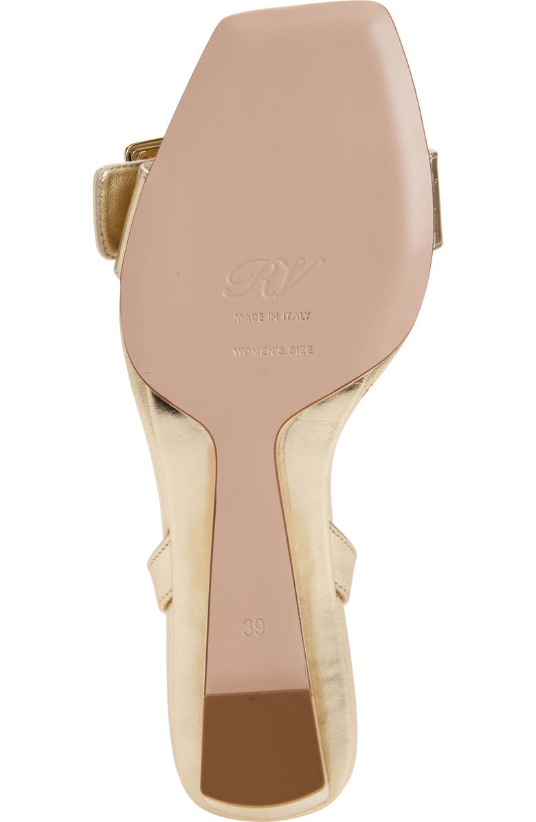 Roger Vivier Belle Vivier Metallic Ankle Strap Wedge Sandal, Alternate, color, Gold