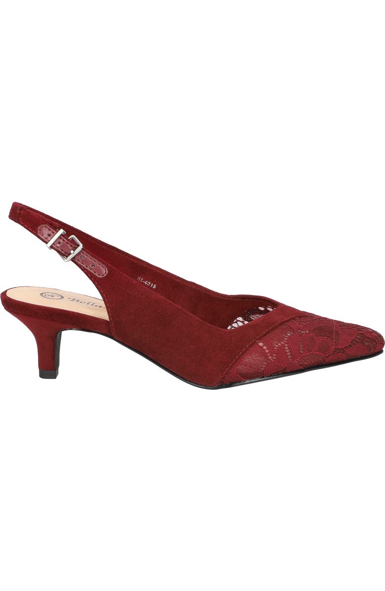 Bella Vita Marquette Slingback Kitten Heel Pump, Alternate, color, Burgundy Suede
