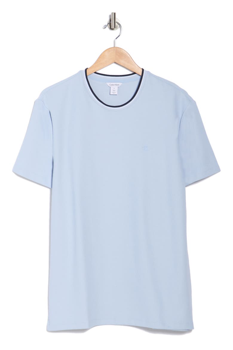 Tipped Microwaffle T-Shirt, Alternate, color, BREEZY BLUE