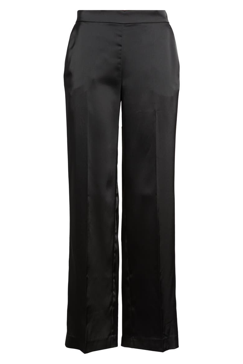 Satin Wide Leg Pants, Alternate, color, ANNE BLACK