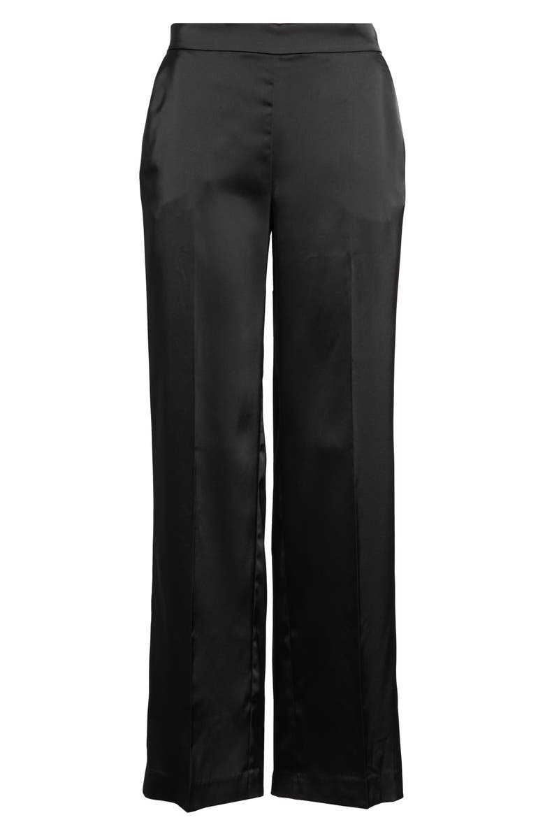 Anne Klein Satin Wide Leg Pants, Main, color, Anne Black