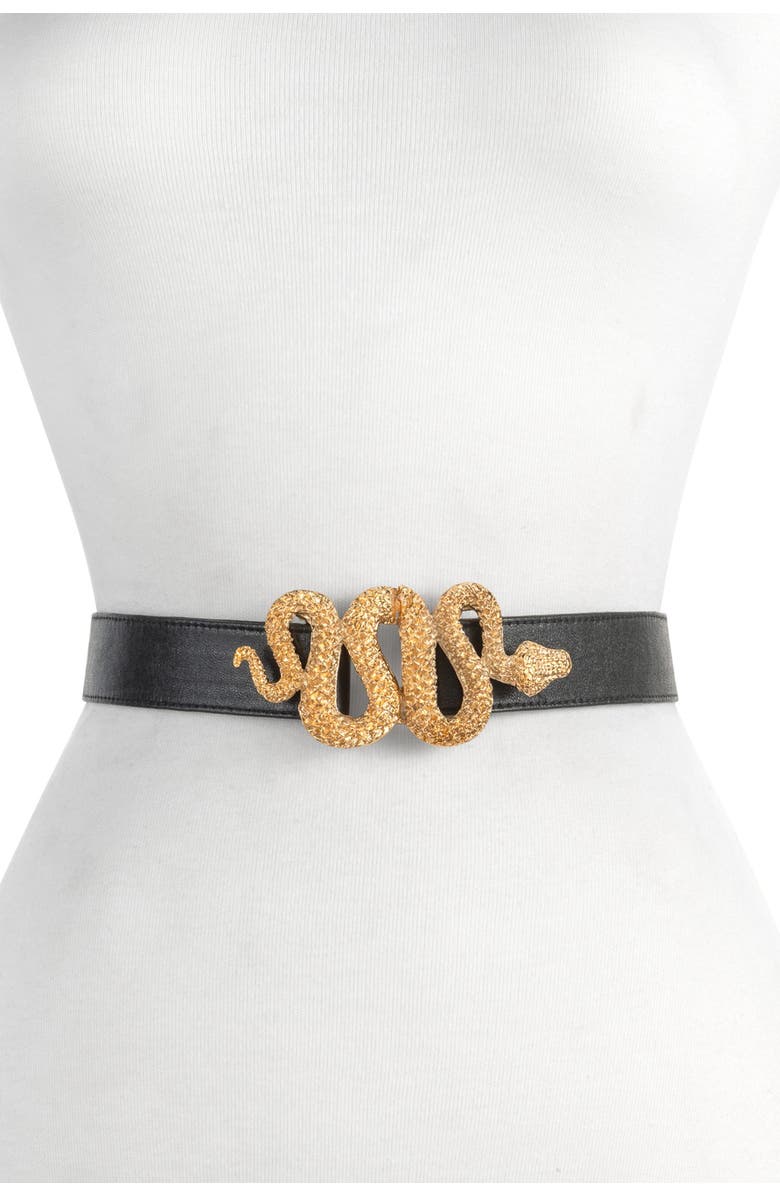 Raina Venom Snake Buckle Belt, Main, color, Black