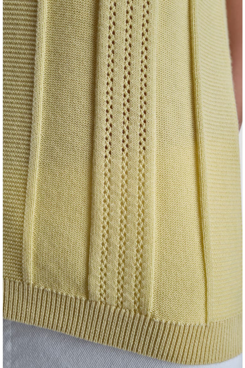 Sleeveless Cotton Multistitch Sweater, Alternate, color, BUTTERCREAM