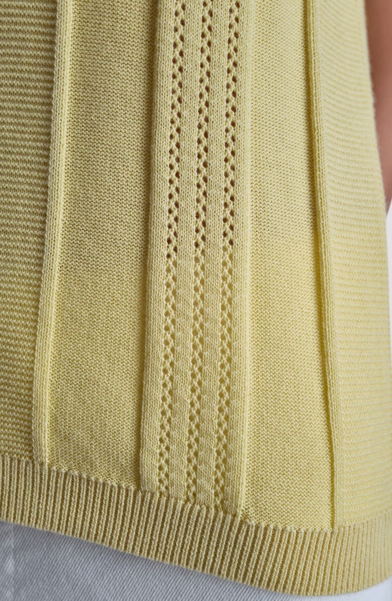 DKNY Sleeveless Cotton Multistitch Sweater, Alternate, color, Buttercream