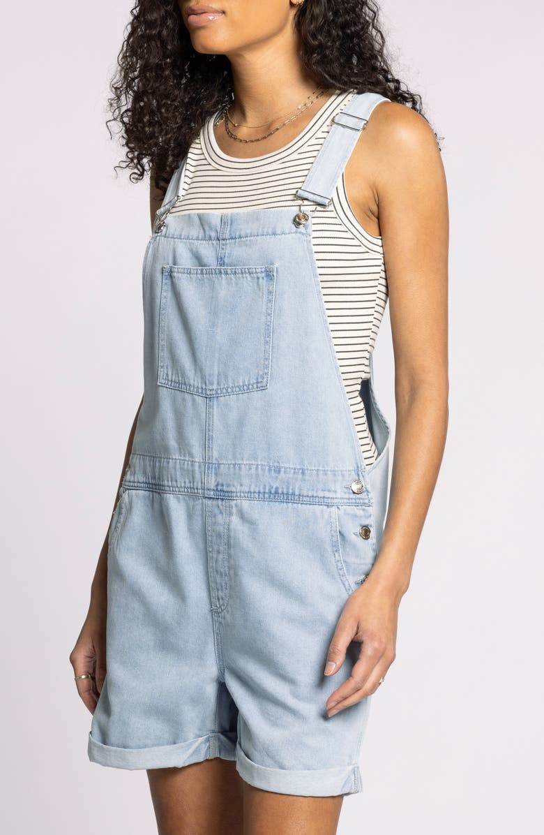 Thread & Supply Connor Short Denim Overalls, Alternate, color, Isla Wash