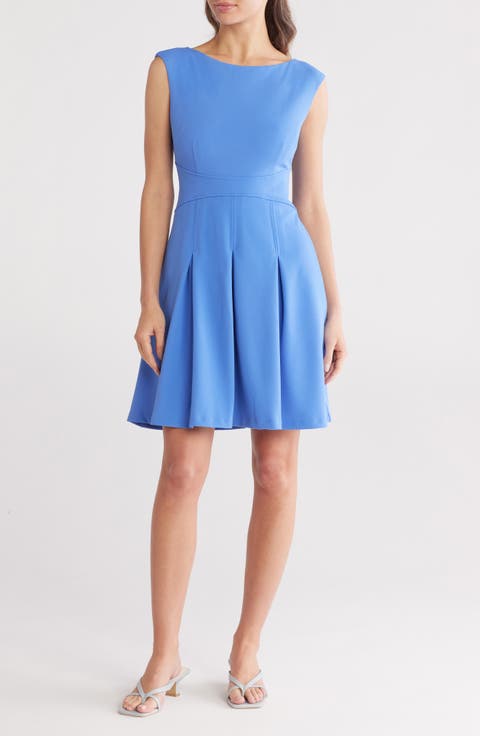 Sleeveless Crepe Fit & Flare Dress