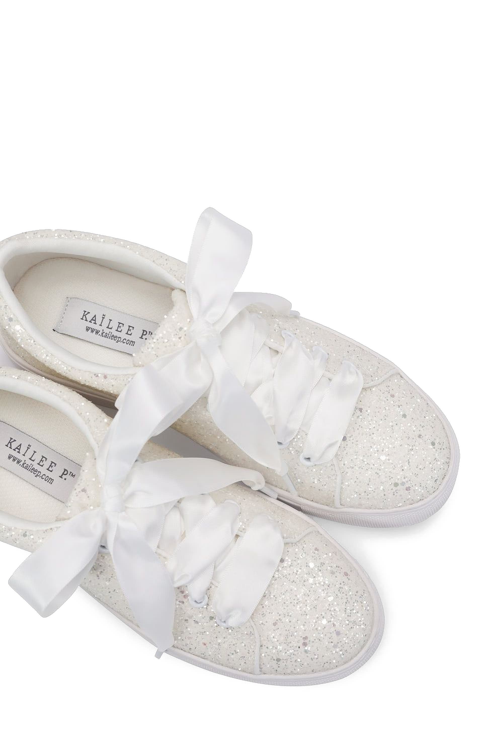 Lucy Rock Glitter Wedding Platform Sneakers, Alternate, color, White