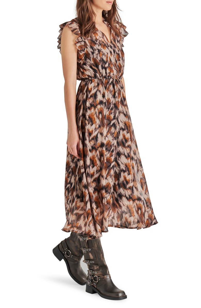 Steve Madden Allegra Print Ruffle Midi Dress, Alternate, color,