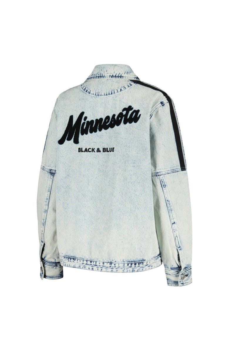 THE WILD COLLECTIVE Women's The Wild Collective Blue Minnesota United FC Denim Button-Up Jacket, Alternate, color, Blue