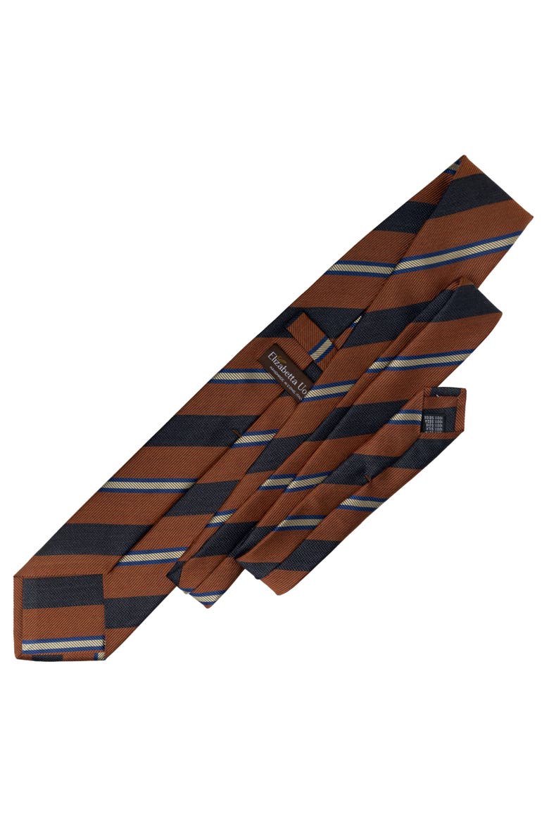 Flaminia - Extra Long Silk Jacquard Tie for Men, Alternate, color, Rust