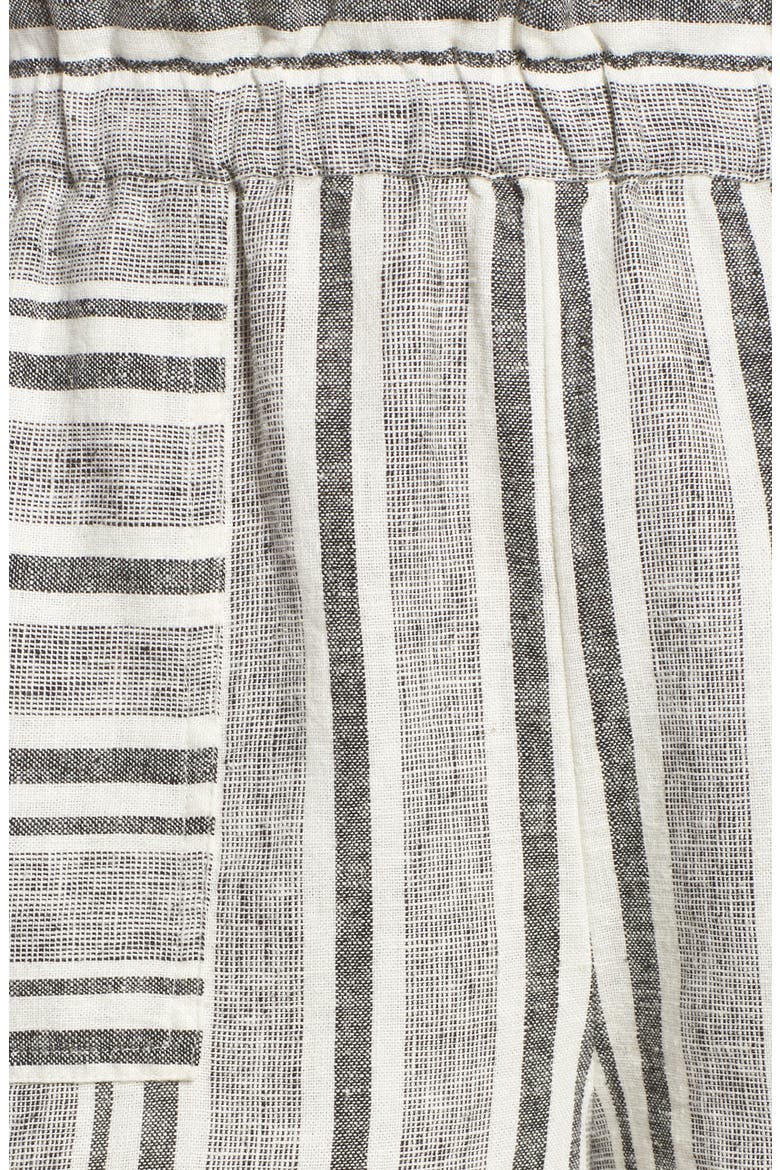 Stripe Linen Blend Shorts, Alternate, color, BLACK VIOLA STRIPE