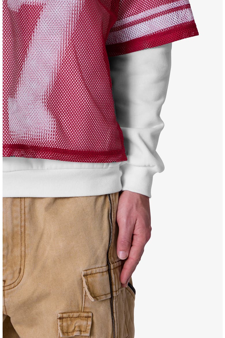 Layered Jersey Hoodie, Alternate, color, BURGUNDY