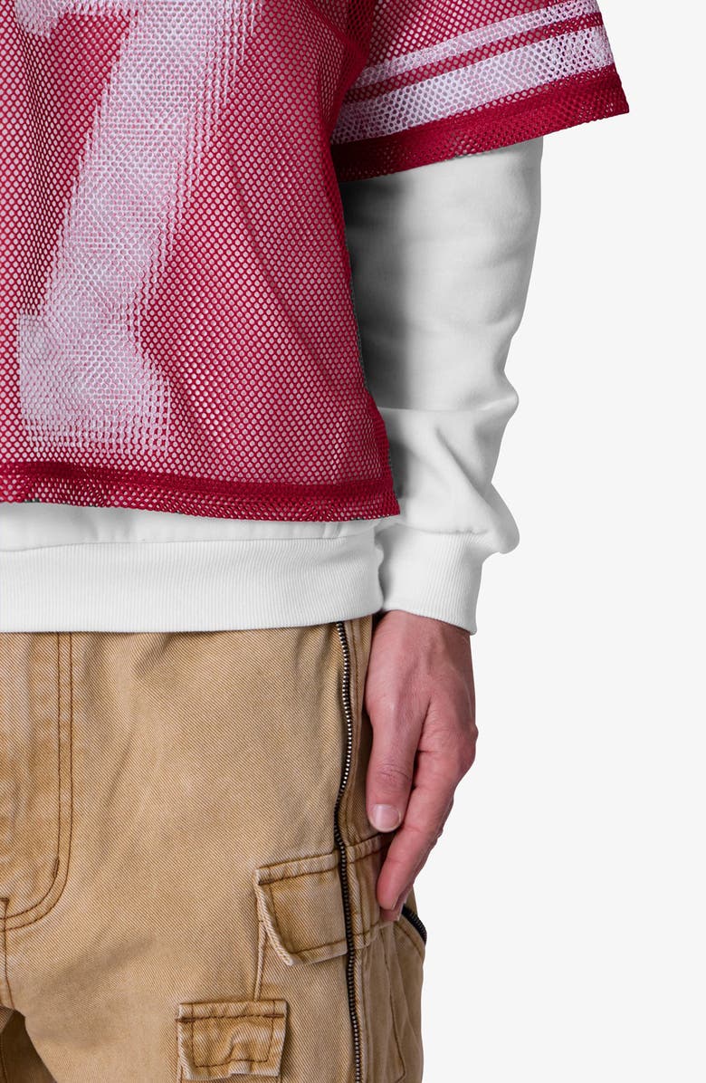 mnml Layered Jersey Hoodie, Alternate, color, Burgundy