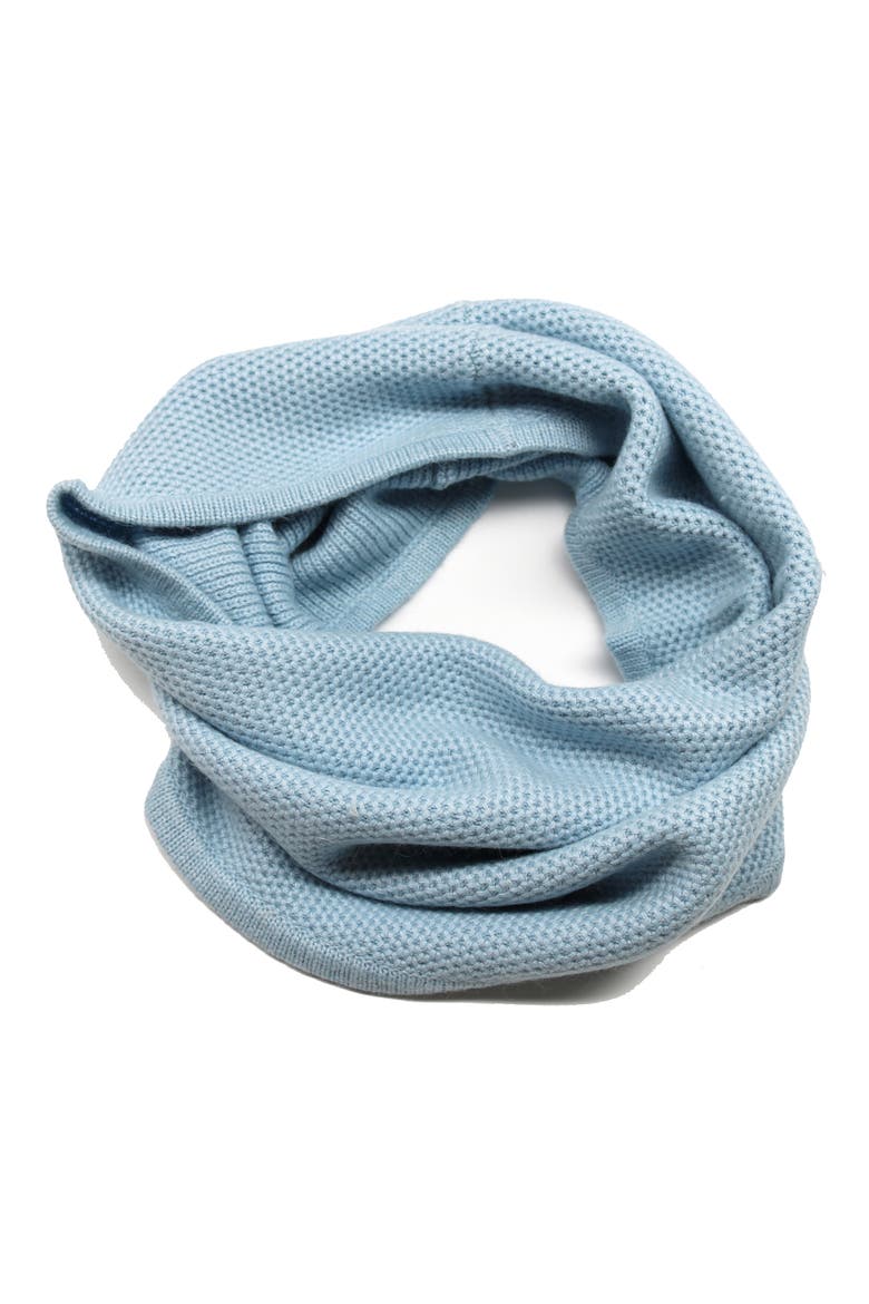 Popcorn Stitch Infinity Scarf, Main, color, BABY BLUE