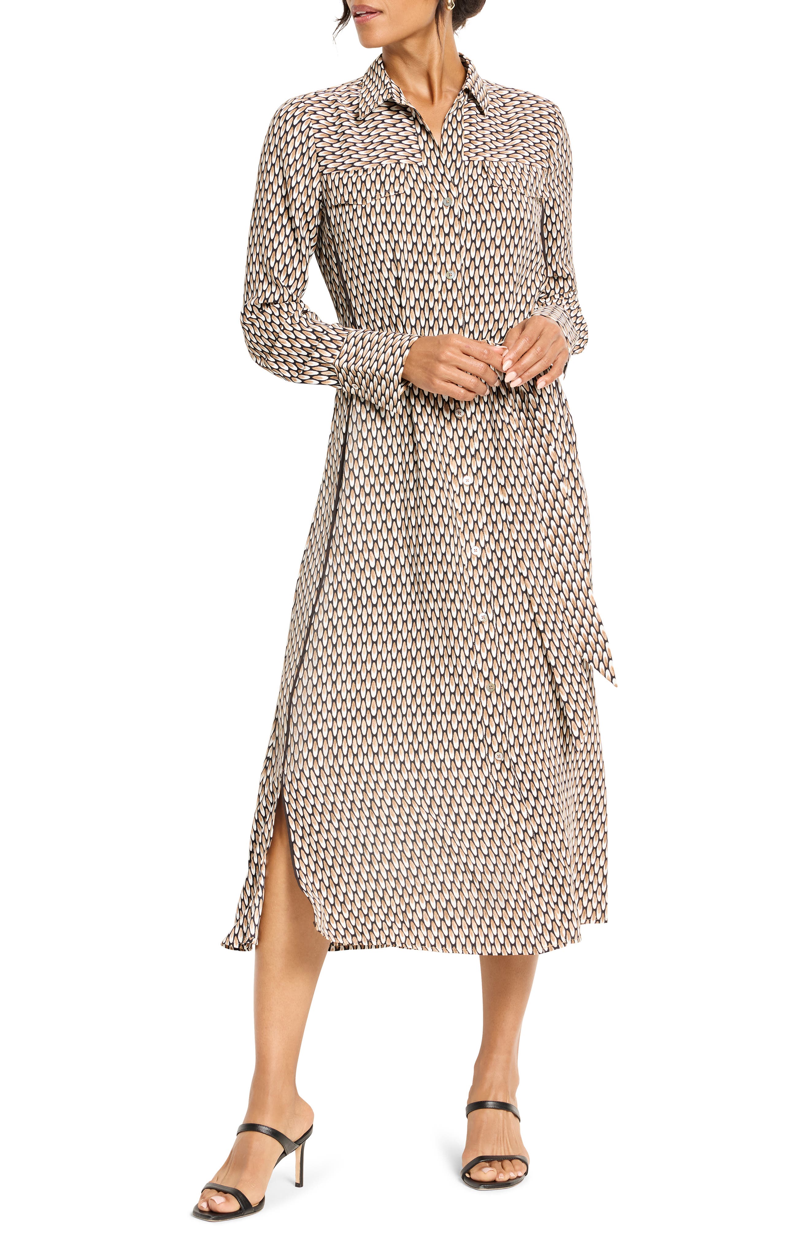 NIC+ZOE Juni Long Sleeve Midi Shirtdress