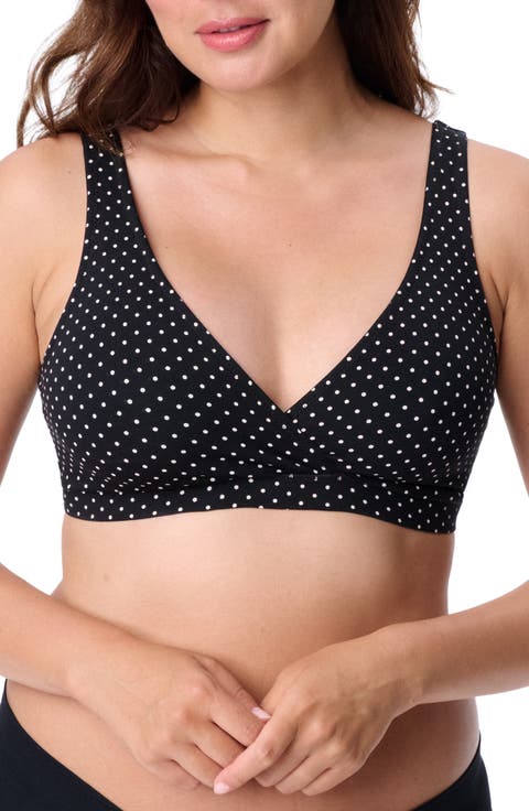 Motherhood Women's Maternity Cotton Wrap Front Nursing Sleep Bralette, 2-Pack