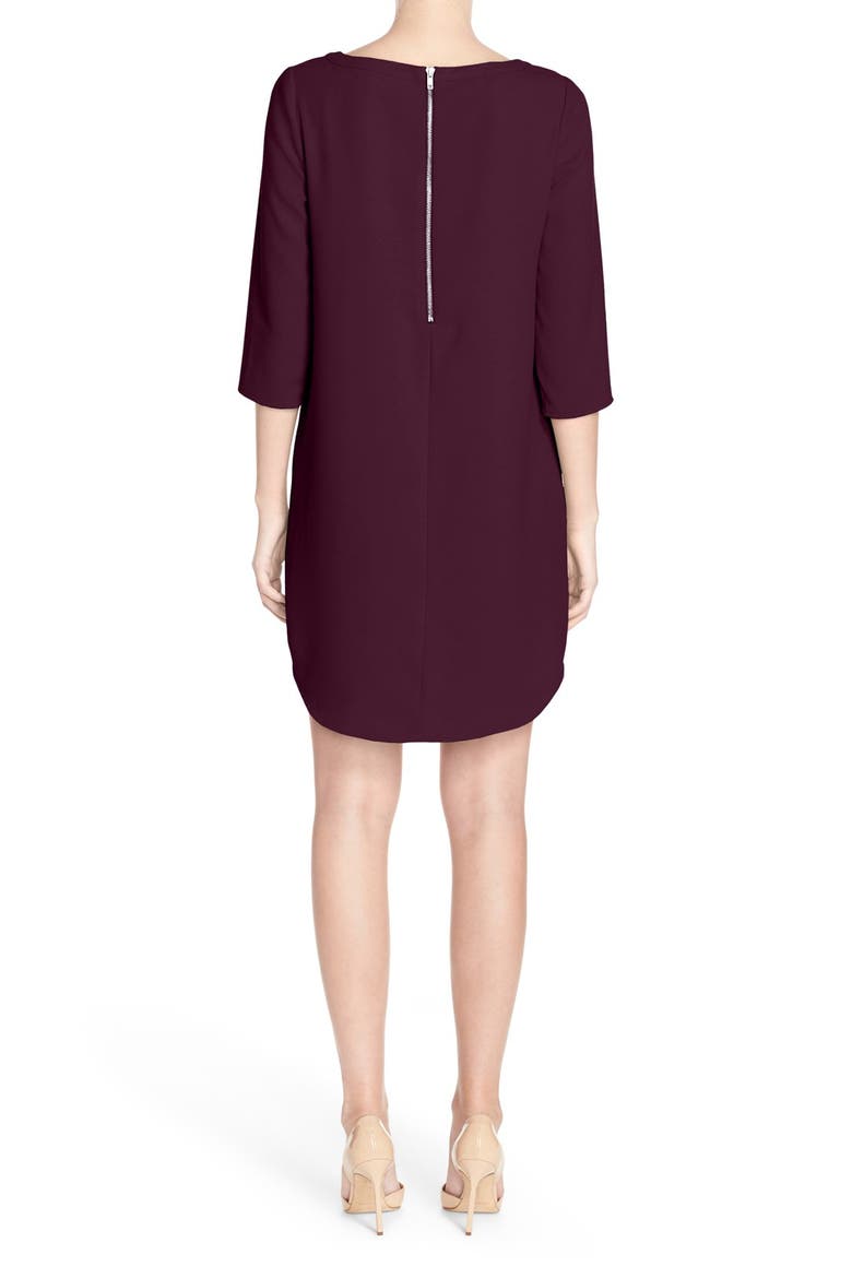 BB Dakota Jazlyn Crepe Shift Dress, Alternate, color, AUBERGINE